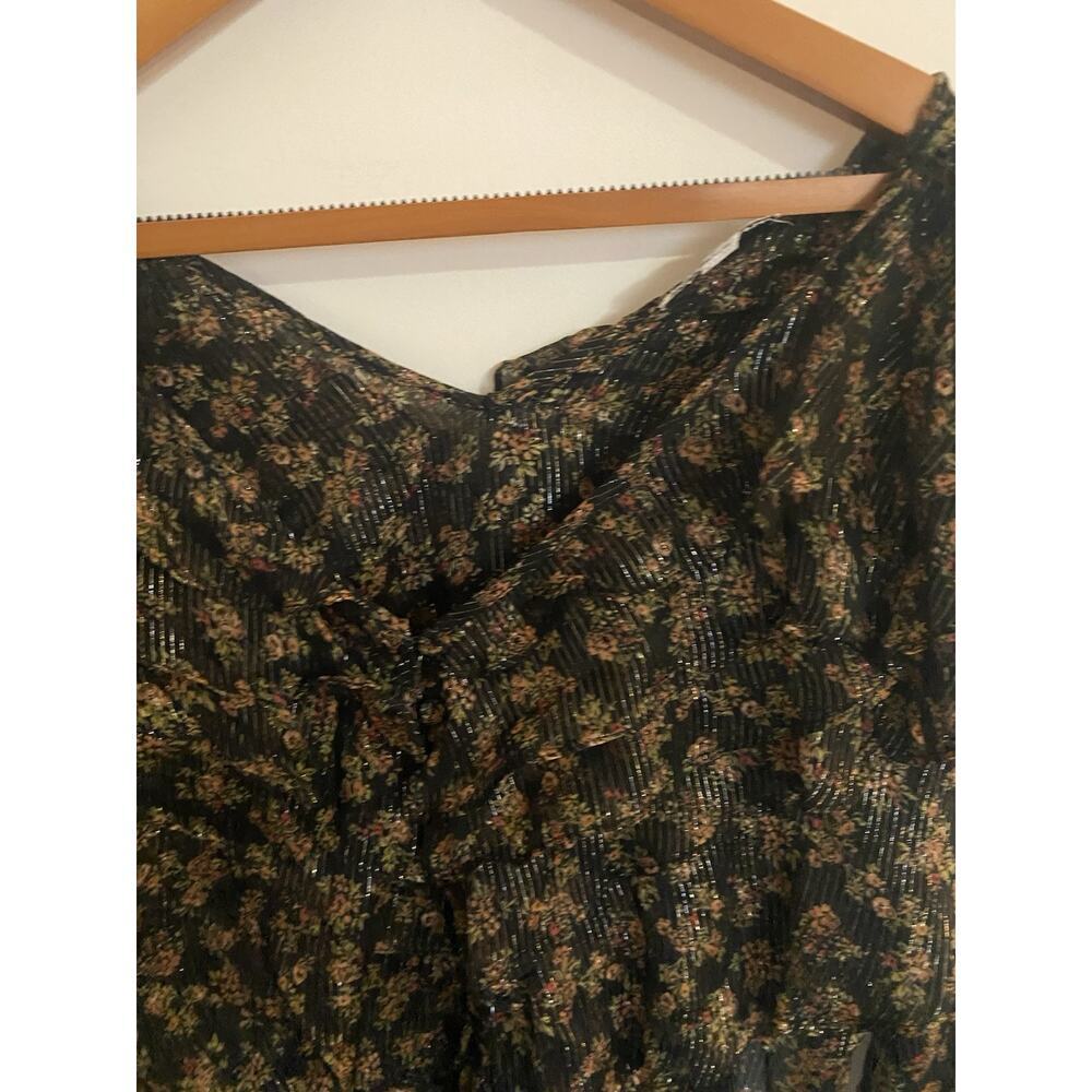 Topshop Floral Top Long Sleeve Ruffles Size L‎ - Picture 8 of 8